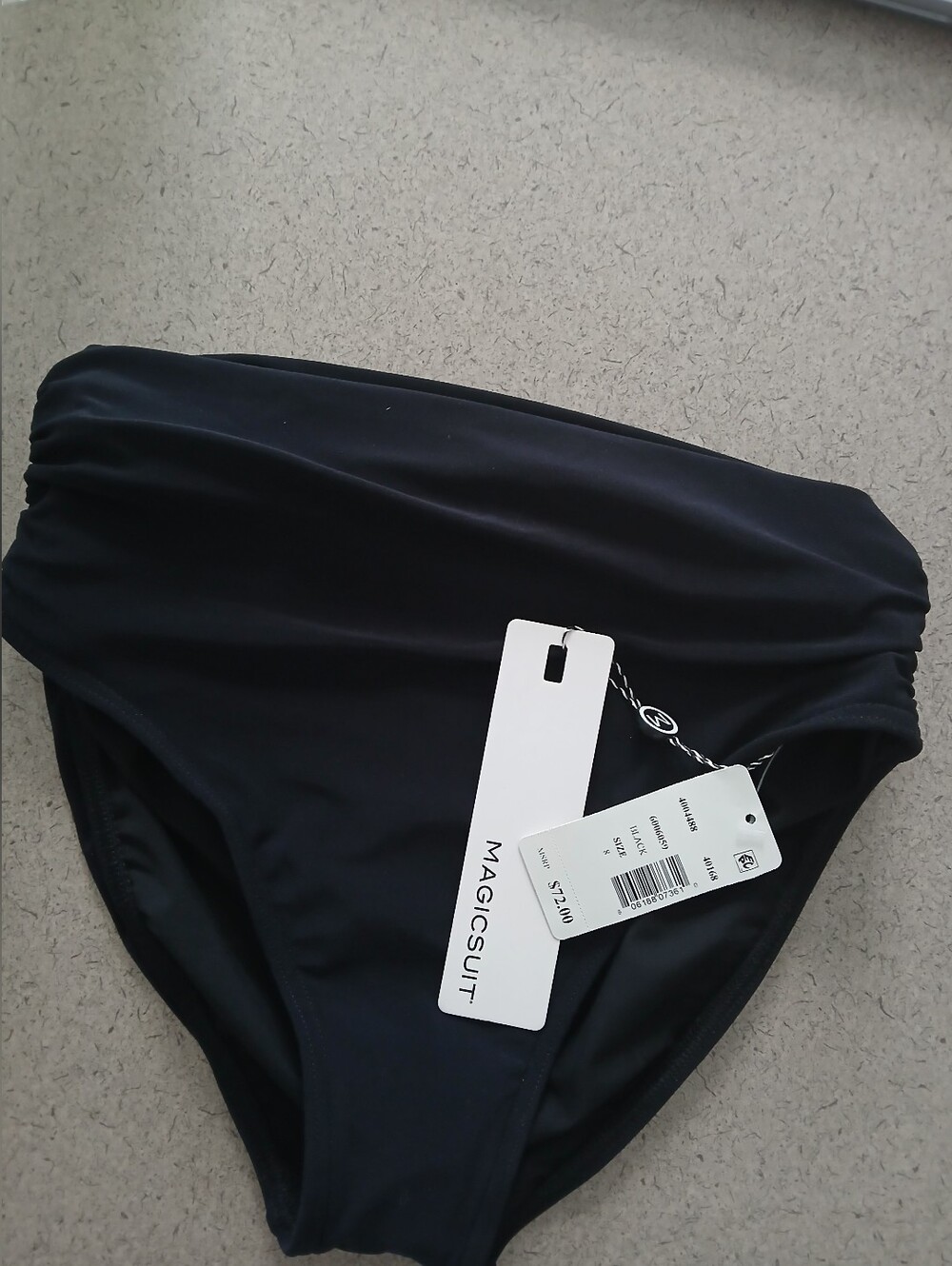 Magicsuit Women’s Black Shirred Bikini Swim Bottom Size 8